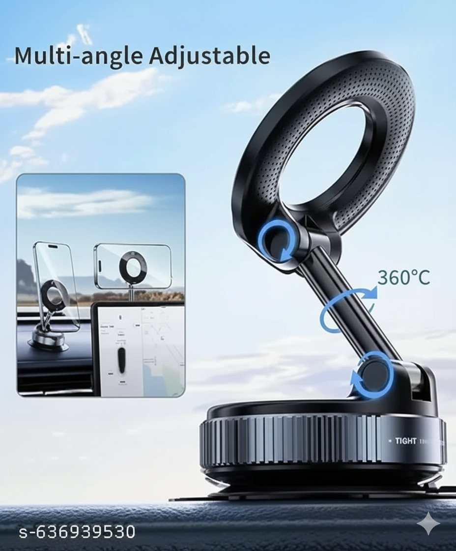 Premium Metal Magnetic 360° Car Mobile Holder – Foldable & Adjustable