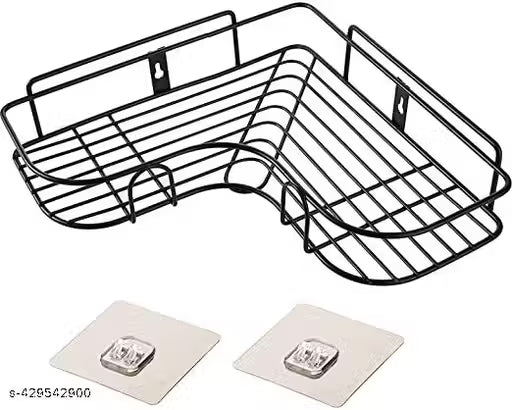AQUA PLAST (PACK OF 2) Multipurpose Self-Adhesive Kitchen Bathroom Corner Rack and Stands