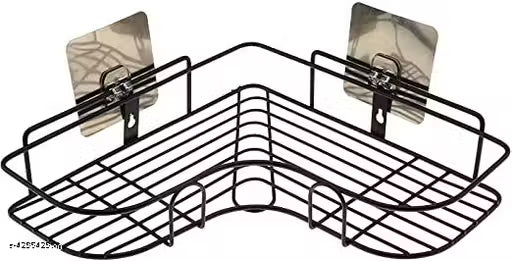AQUA PLAST (PACK OF 2) Multipurpose Self-Adhesive Kitchen Bathroom Corner Rack and Stands