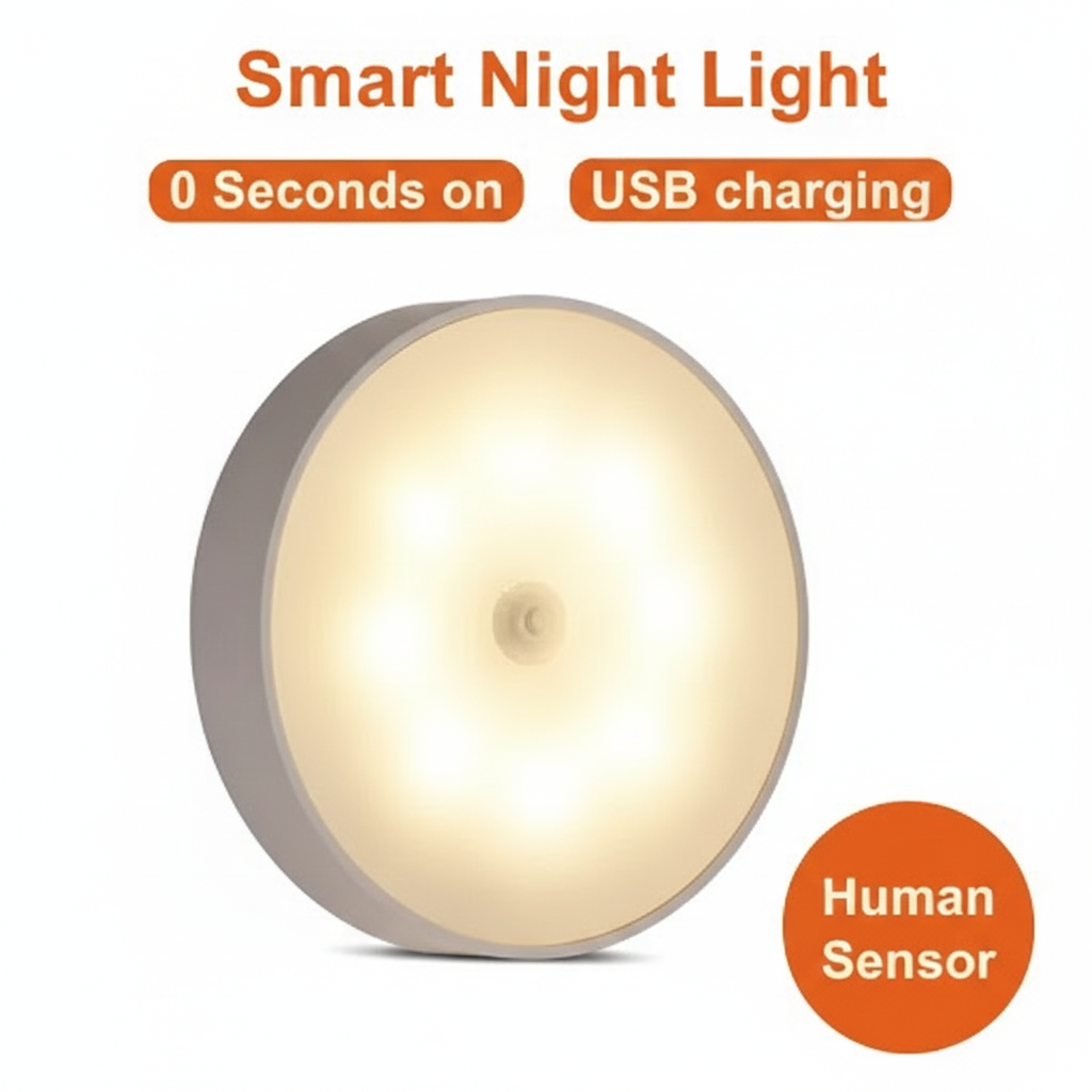 VIAXANA Motion Sensor LED Night Light – USB Rechargeable & Wireless
